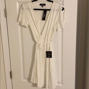White Lulus Wrap Dress
